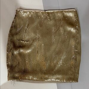 J. Crew Shimmering Gold Mini Skirt